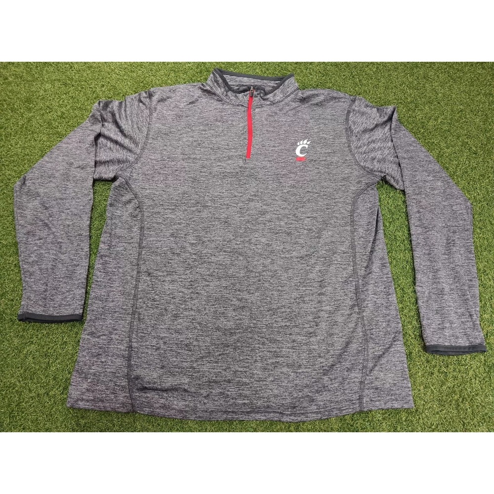 Cincinnati Bearcats Football Team‎ Shirt Men Large Heather Gray 1/4 Zip